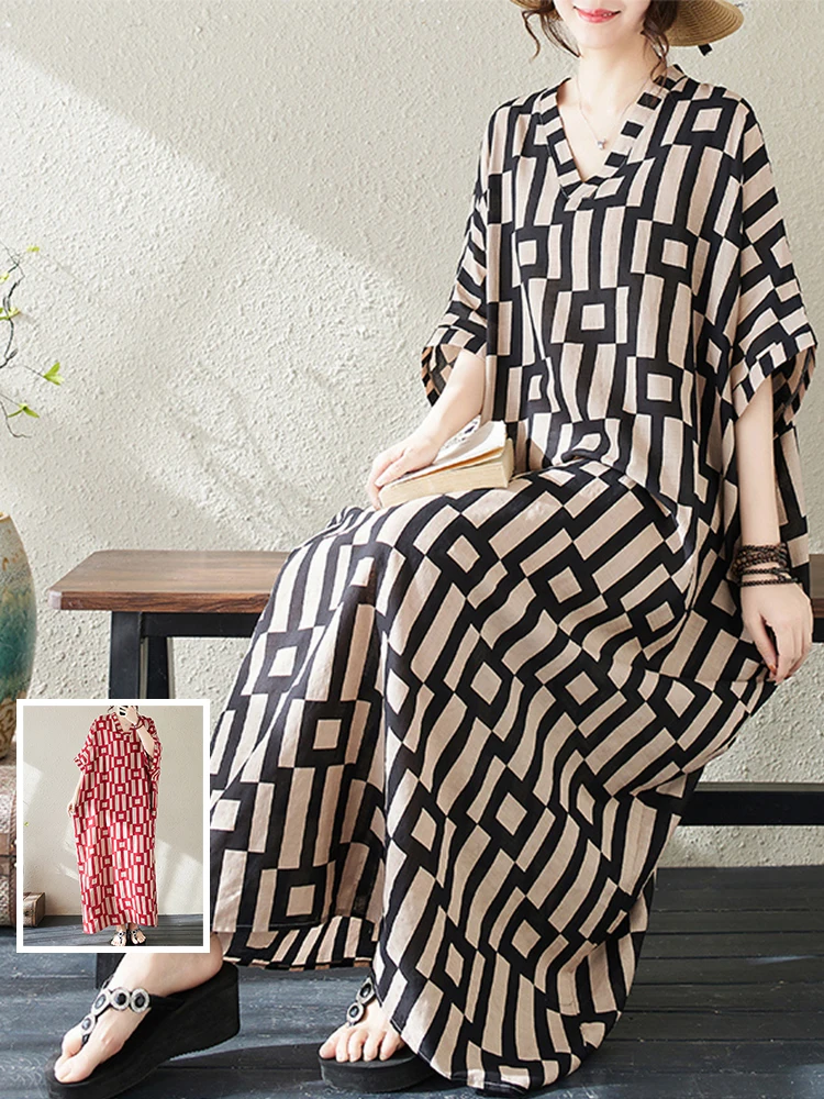 

Летняя новинка в стиле ретро с принтом ор Све Dr, женская длинная юбка большого размера Faion V Ne, закрывающая живот, хлопково-марлевая