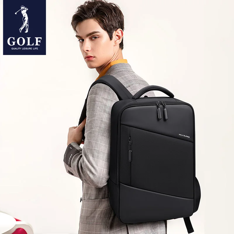 GOLF Business Backpack Men Laptop Backpacks Shockproof 15 6 inches Waterproof Black Elegant Back Pack Multi Pocket Compartment