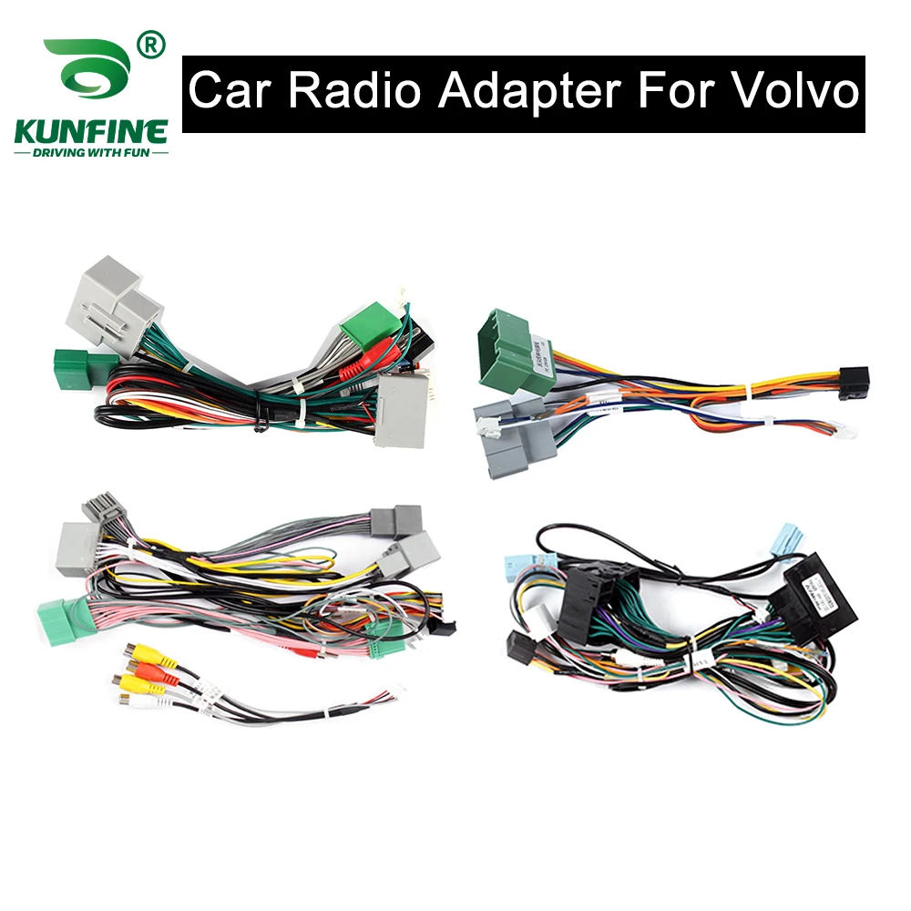 Car Android Player 2Din Stereo Radio Adapter Power Connector MP5 Player Power Cable Accessories For Volvo