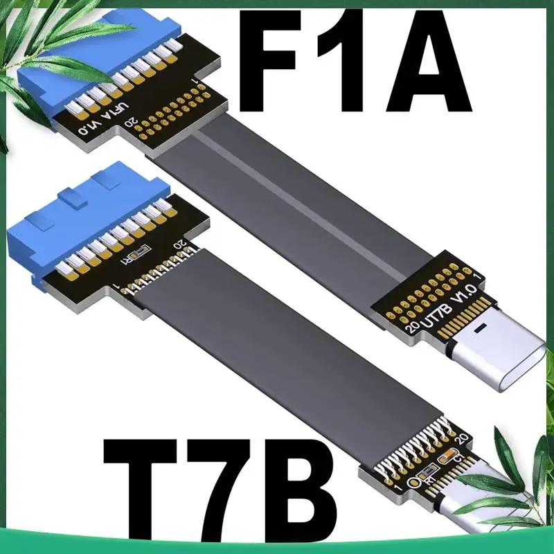 (NEW) ITX/ATX PC Extender USB 3.0 Type-C To Internal Type-E 19/20P FPC Flat Ribbon Cable