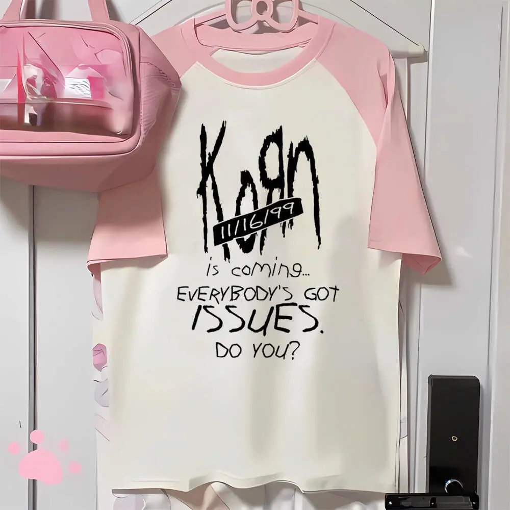 Korn tshirt female streetwear Pop Culture University 2000s kawaii hip hop t-shirt 80s aesthetic Graphic 2000s Retro women