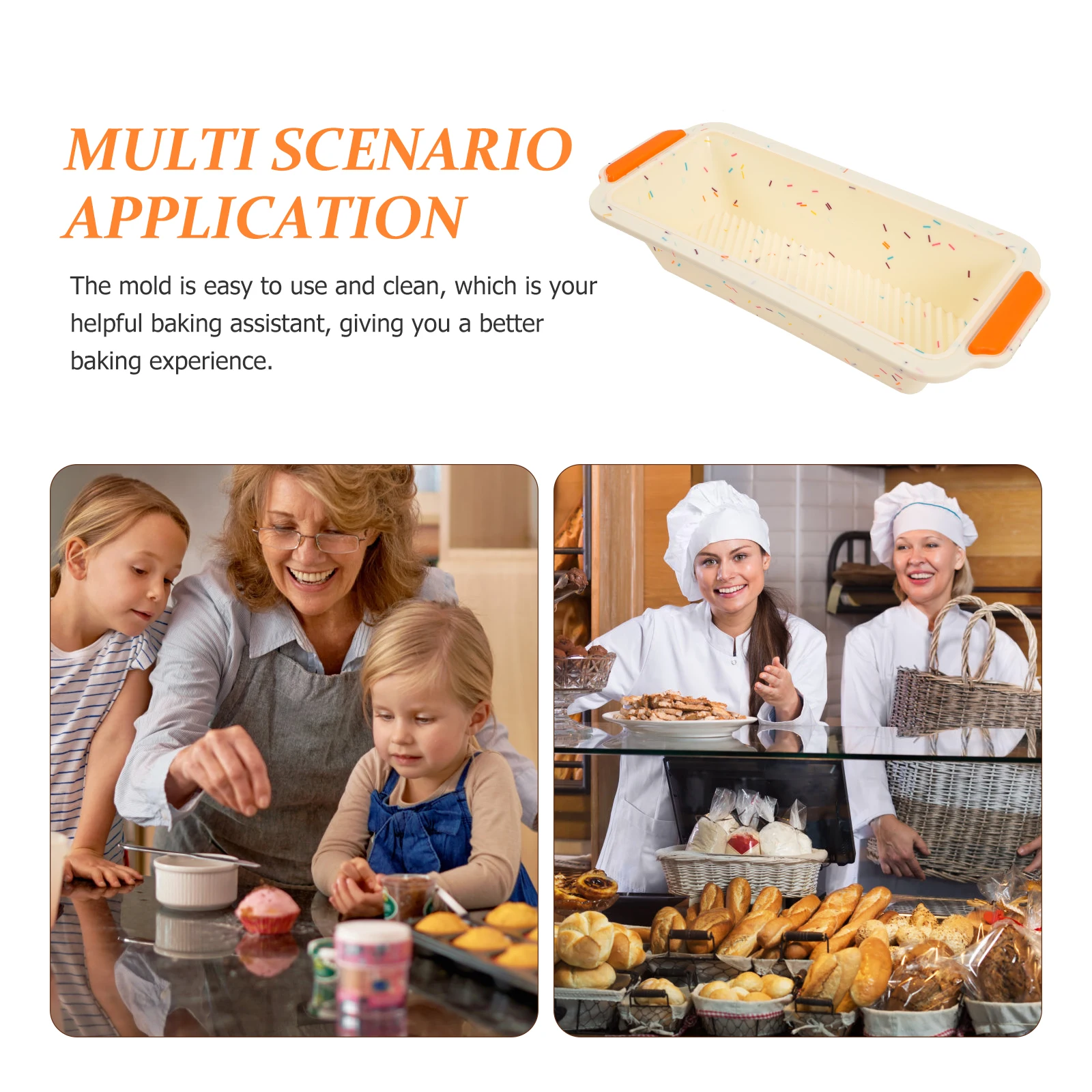

2pcs Silicone Bread Toast Mold Nonstick Baking Loaf Pan Reusable Home Bake Tool for Cake Dessert Bread Mold Household