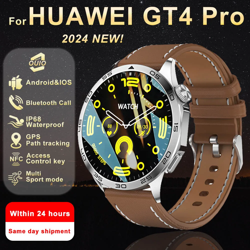 New Original For Huawei Xiaomi GT4 Pro Smartwatch Men GPS Tracking AMOLED 466*466 Ultra HD screen NFC Bluetooth Call smartwatch