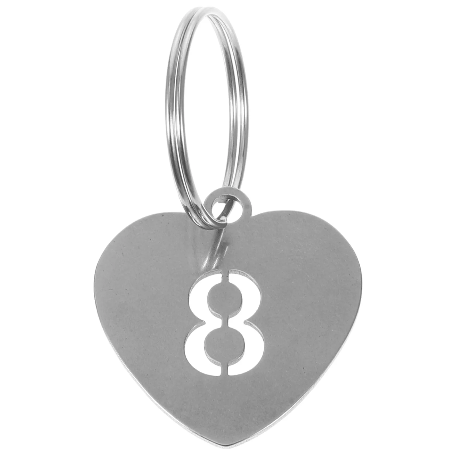 20 Pcs Digital Hollow Number Plate Heart Shape Pendant Kindergarten Malatang Tag Titanium Steel 20pcs