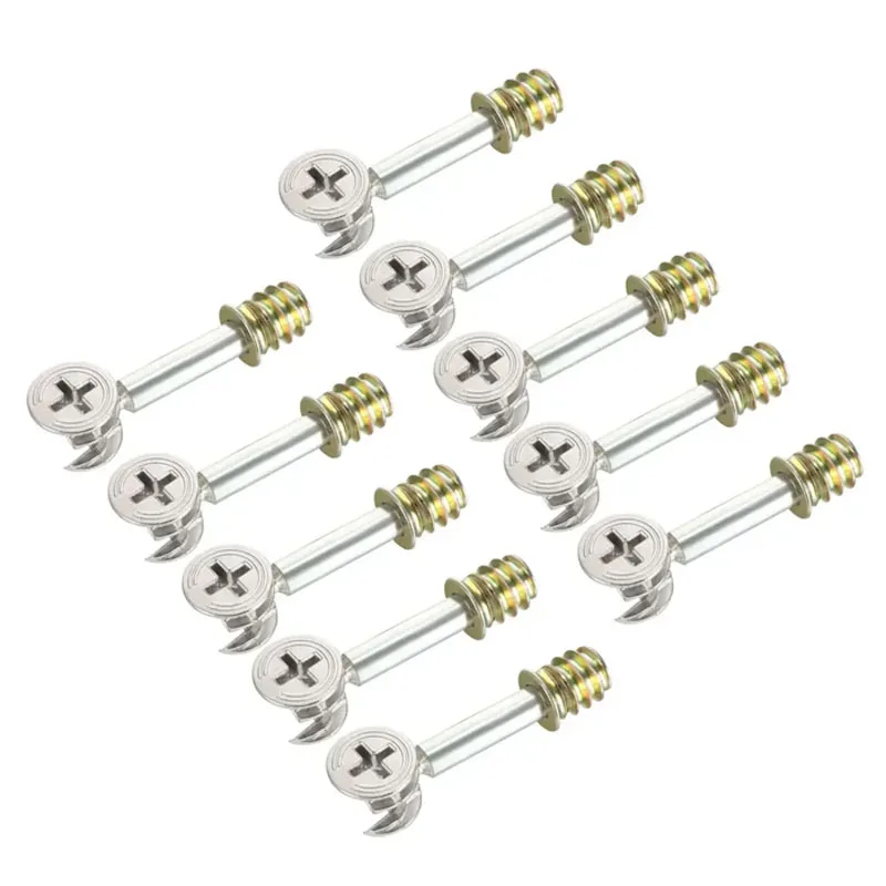 3in1 Furniture Connector Cam Lock Nut with Dowel for Cabinet Wardrobe Assembly M6 Eccentric Wheel Fastener Set for RTA Furniture