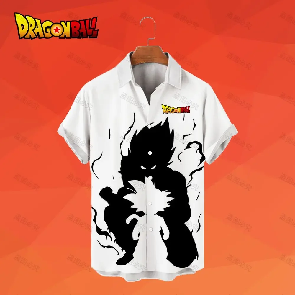 Dragon Ball Z Men's Shirts Vegeta Hawaiian Shirt Tops Cool Summer Blouse Streetwear Super Saiya 5XL Anime Fashion 2023 Oversized