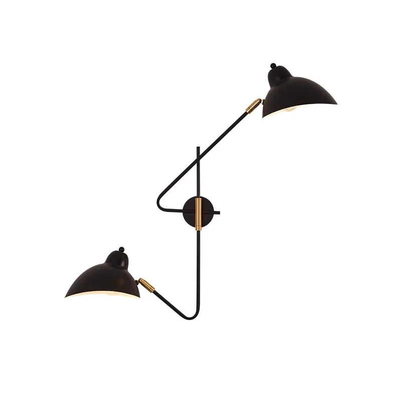 Double-Headed Wall Lamp Living Room High-End Vintage Desk New Designer Export Bedside Master Bedroom Wall Lamp Swing Arm