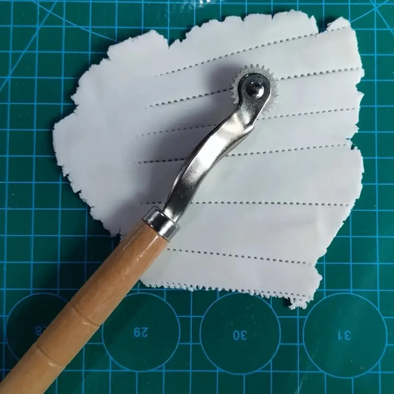 Wood Handle Metal Roller Tool for Even Creasing, Punching & Marking Cardboard, Cat Scratcher DIY