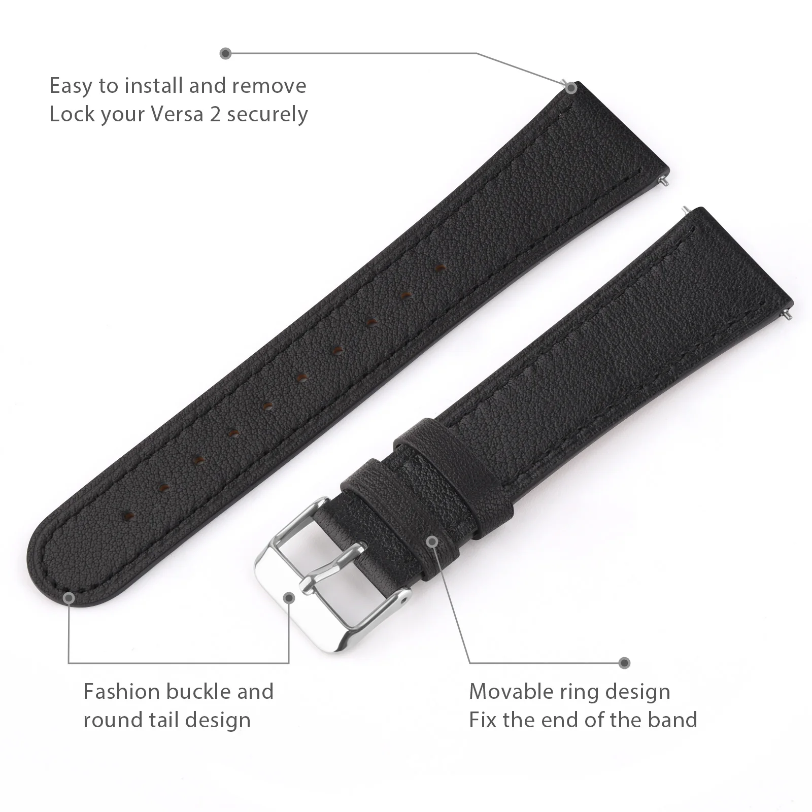 100% Leather Strap For Fitbit Versa 2 3 4 Band Bracelet For Fitbit Versa Lite/Sense/Sense 2 Watchband Wristband Replacement