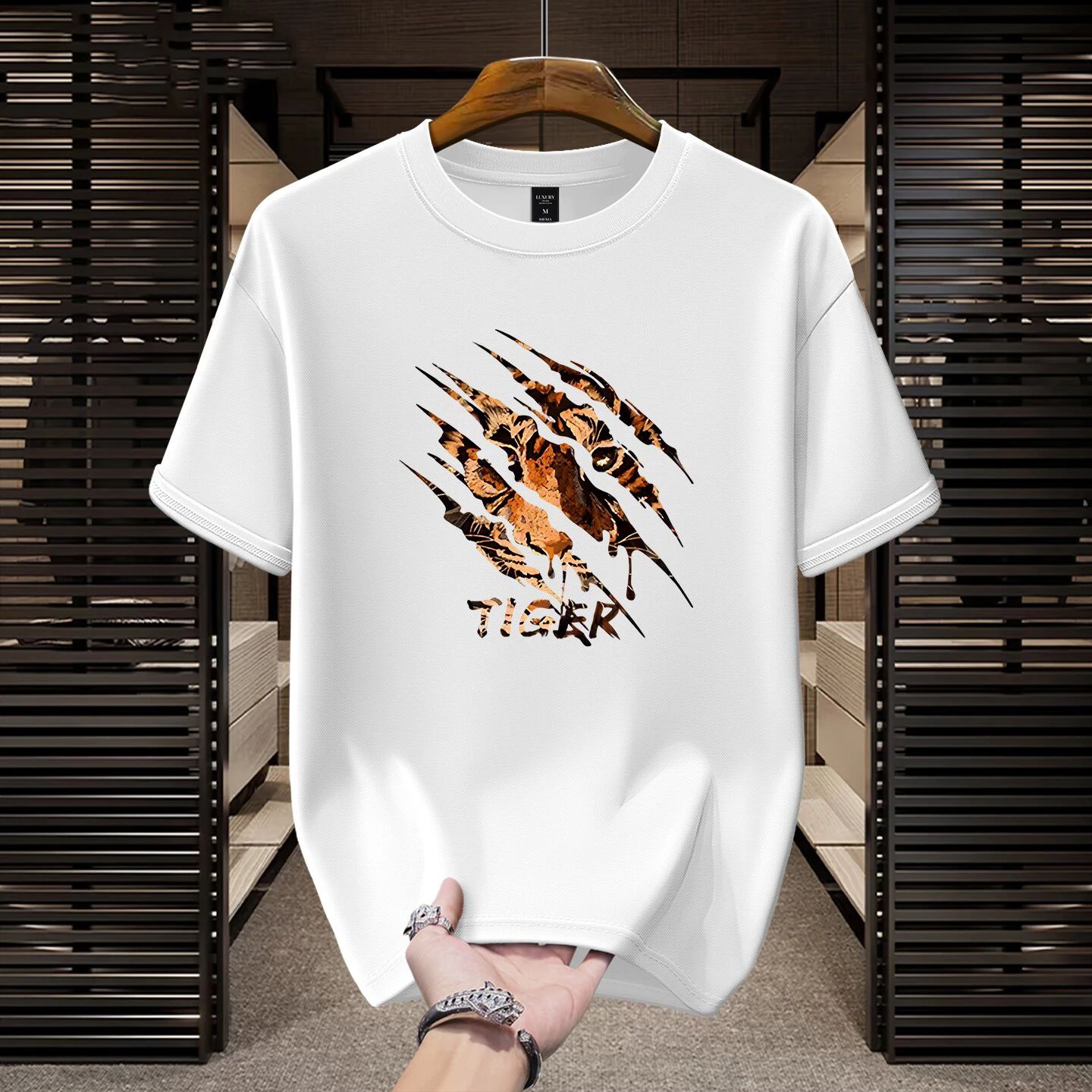

Men's Cotton T-shirt Men's and Women's Universal All-match Cotton Round Neck Y2K Retro Trend Pattern Printed Short Sleeve