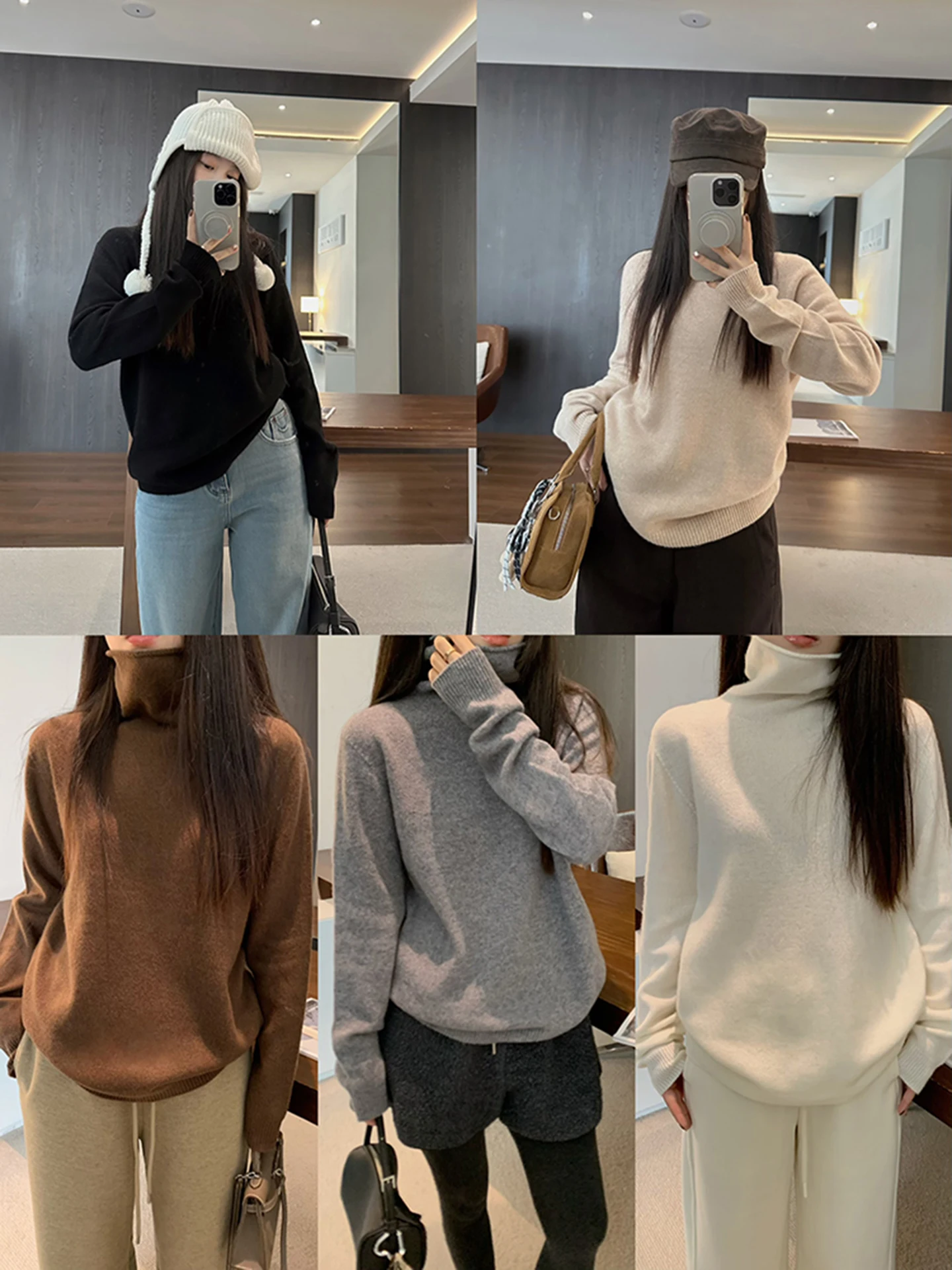 

Sl Wool Base irt Soft Straight Fit High Collar Long Sve Ladies Knitted Sweater Comfortable Warm Winter Faion