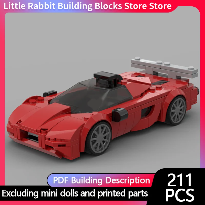 Speed Racing Car Model MOC Building Bricks Concept Top Tier Sports Car Modular Technology Children Holiday Gifts Assemble Toys