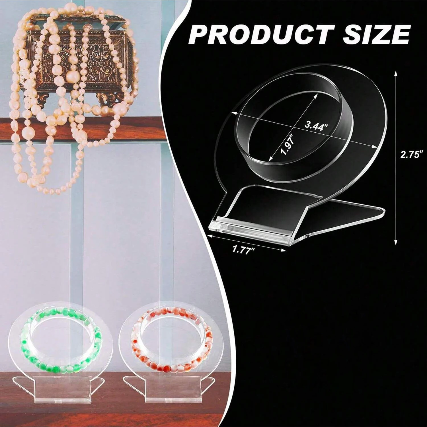 4pcs/lot Simple Circular Stable Hard Transparent Acrylic Bracelet Display Rack Jewelry Packaging Stand Organizer Props