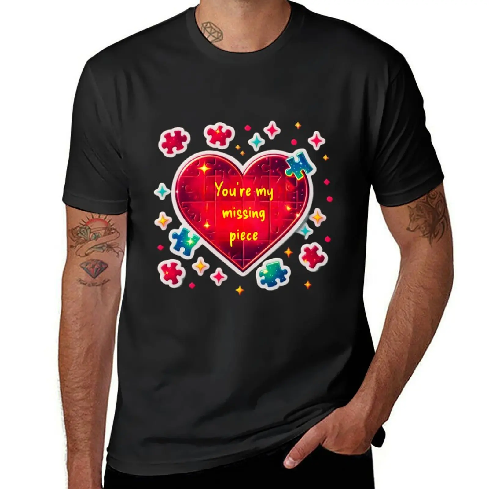 Puzzle of Passion: Love's Last Piece T-Shirt sports fans sublime hippie clothes Aesthetic clothing funny t shirts for men