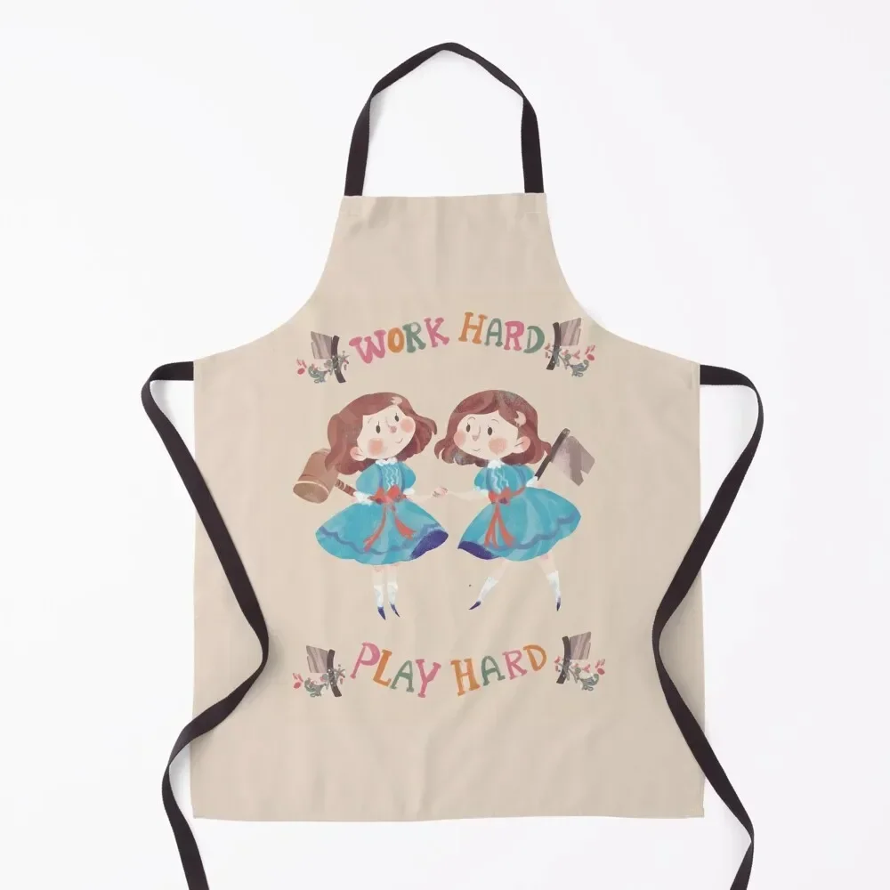 

Work Hard Play Hard Apron Restaurant Trim Cloth Professional Barber For Kitchen Apron