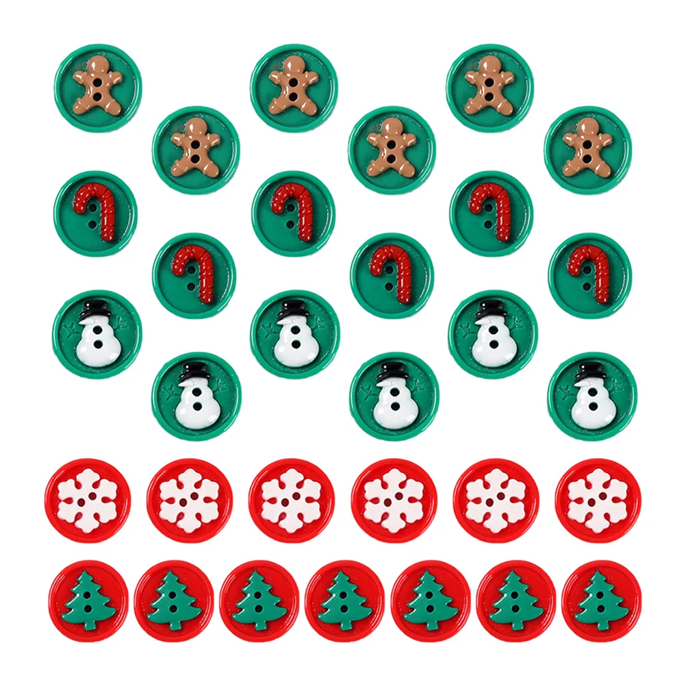 

50 Pcs Christmas Decorations Decorative Buttons Small Vintage Coat Tiny Crafts Snowman Embellishments for