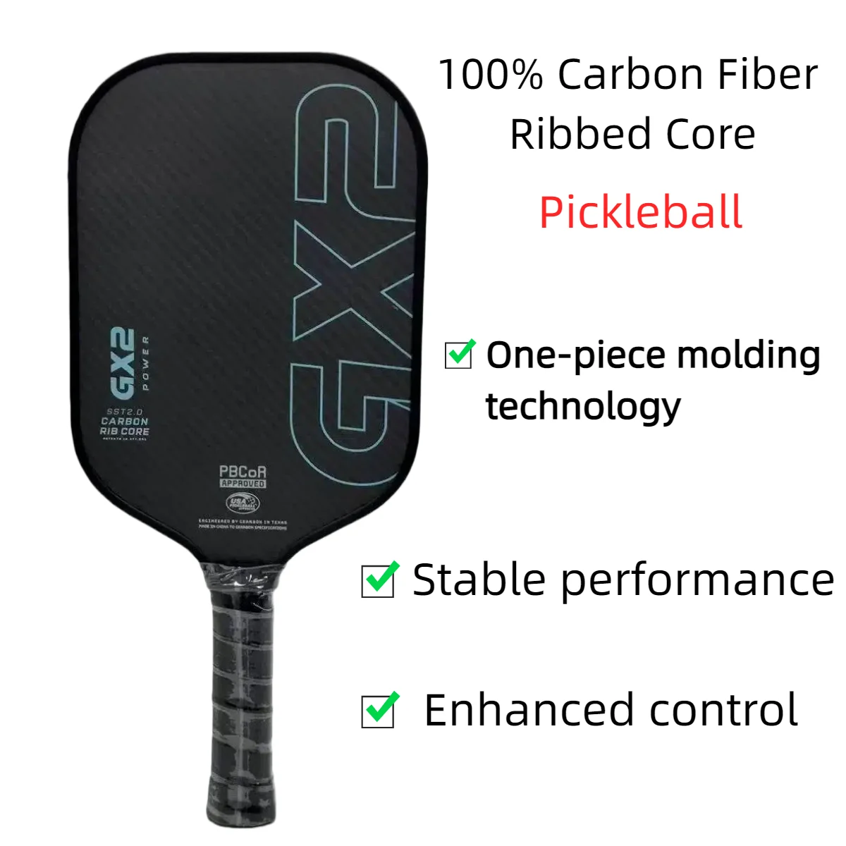 

Gearbox's same style GX2 Control Series Upgraded 5th Generation Carbon Rib Foam Core Professional Competition Pickleball Paddle