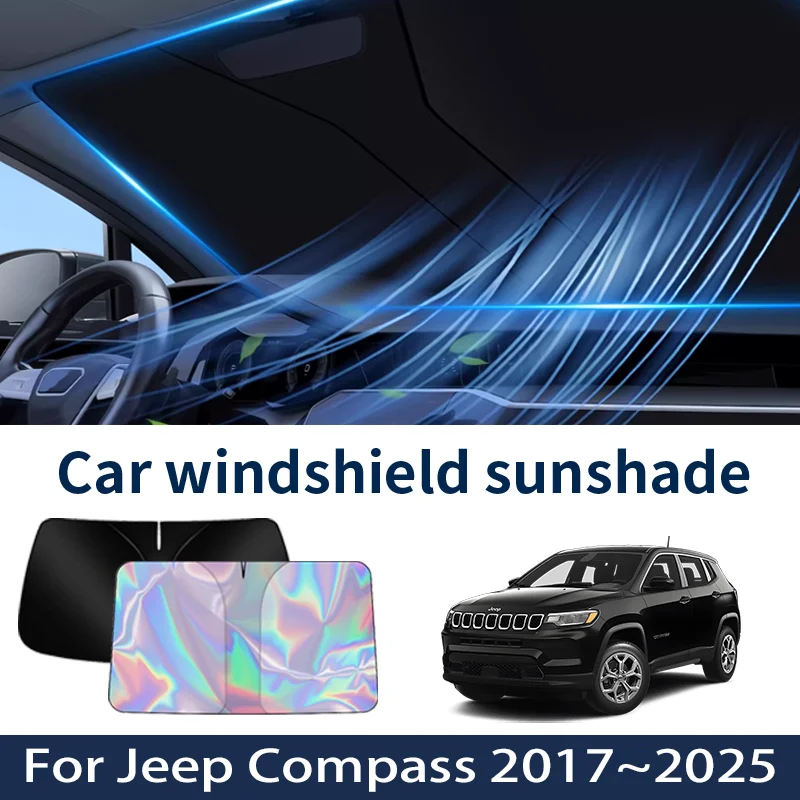 

Front Windshield Sunshade For Jeep Compass Review Prices 2017~2025 2024 Car Sun Visor Heat Insulation Summer Cooling Accessories