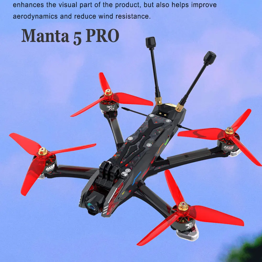 

AXISFLYING Manta 5 PRO FPV Drone 6S With DJI O3 VTX GPS DC /Square X Frame C227 1960KV for Cinematic/Freestyle FPV Kits