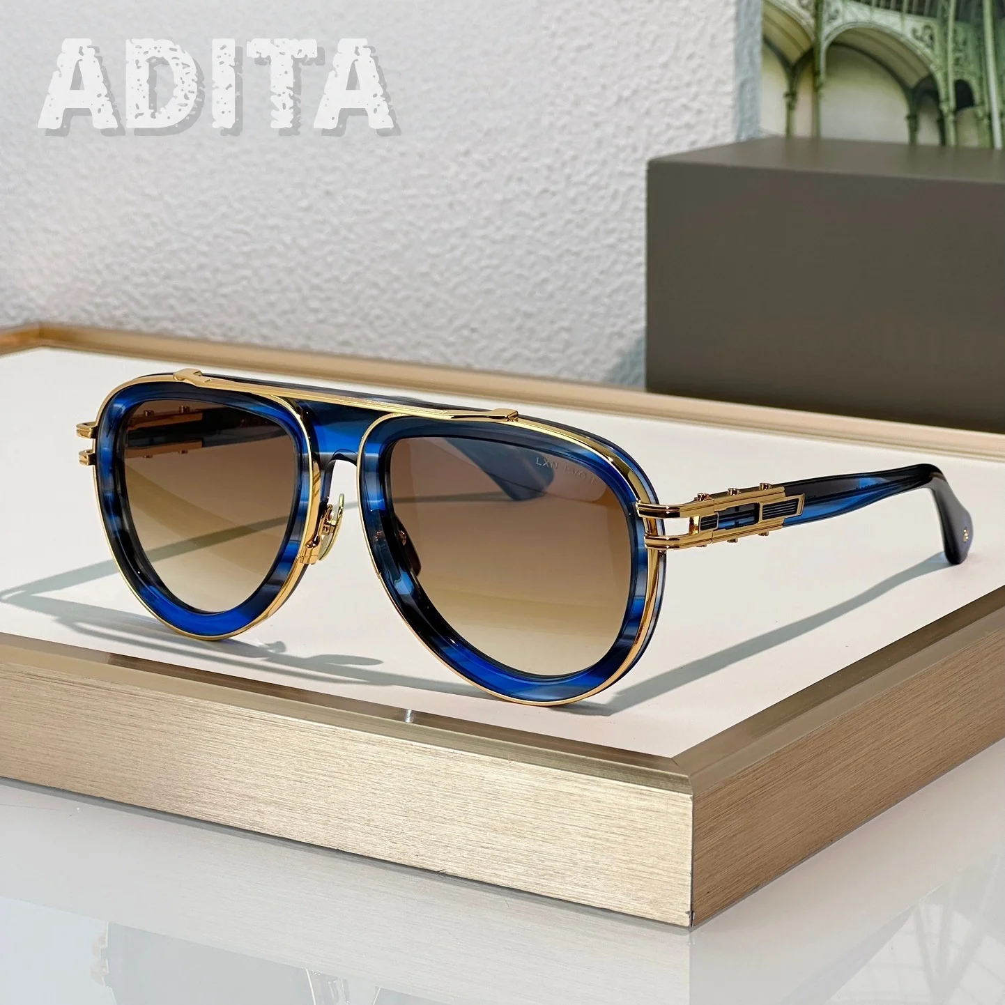 

ADITA LXN EVO II DTS403B Top High Quality Sunglasses for Men Classic Women Luxury Designer Fashion sun glasses UV400 With box