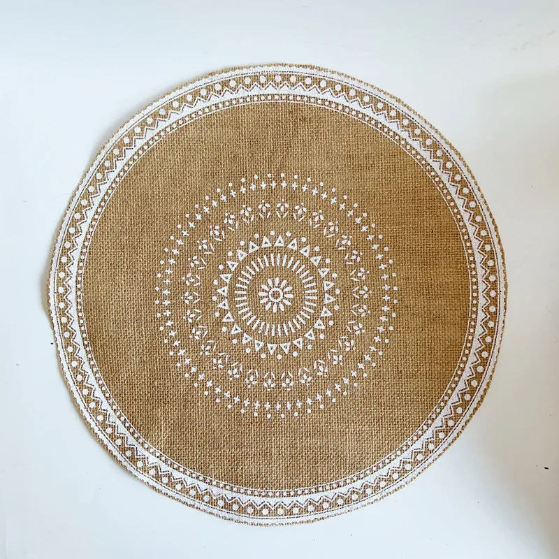 Round Embroidery/Lace Table Placemat Nordic Style Non-slip Placemat Heat Insulation Furniture Decoration Mat Coffee Cup Mats