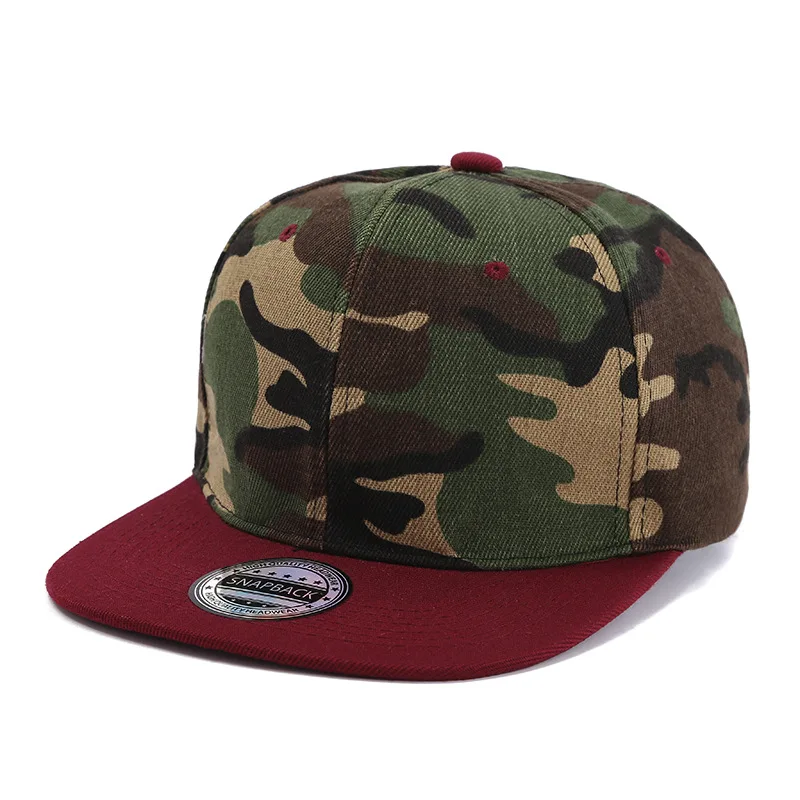 Cross-Border New Arrival Hip Hop Hat Men\'s and Women\'s Flat Panel Hip-Hop Cap Light Board Camouflage Flat Brim Baseball Cap Outd