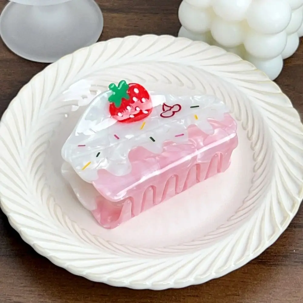 

Cute Dessert Strawberry Cake Hair Grab Hairpin Headwear Cartoon Hair Claw Geometry Acetic Acid Shark Clip Streetwear
