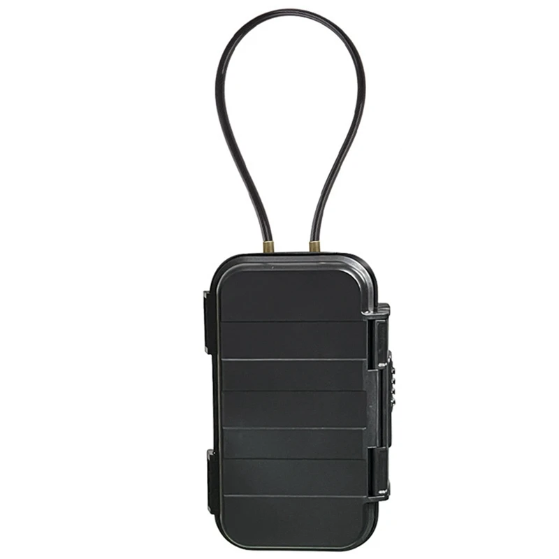 Lock Box, Phone Lock Box, Security Lock Box, Transparent Outdoor Waterproof Travel Safe,Password Beach Box Easy To Use ,Black