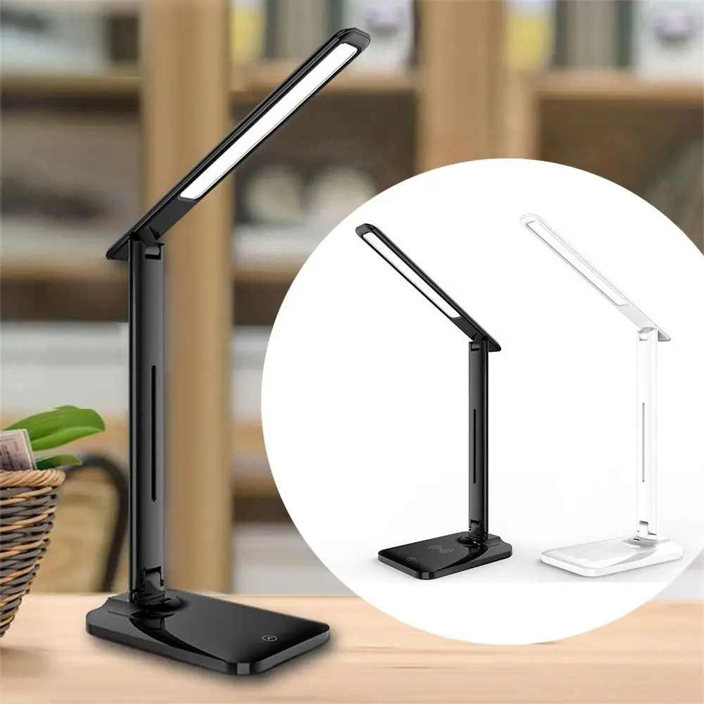 

5W/10W LED Desk Lamp Bright Dimmable Brightness Foldable Study Table Light with Adjustable Arm 5 Light Mode Desktop Reading Lamp