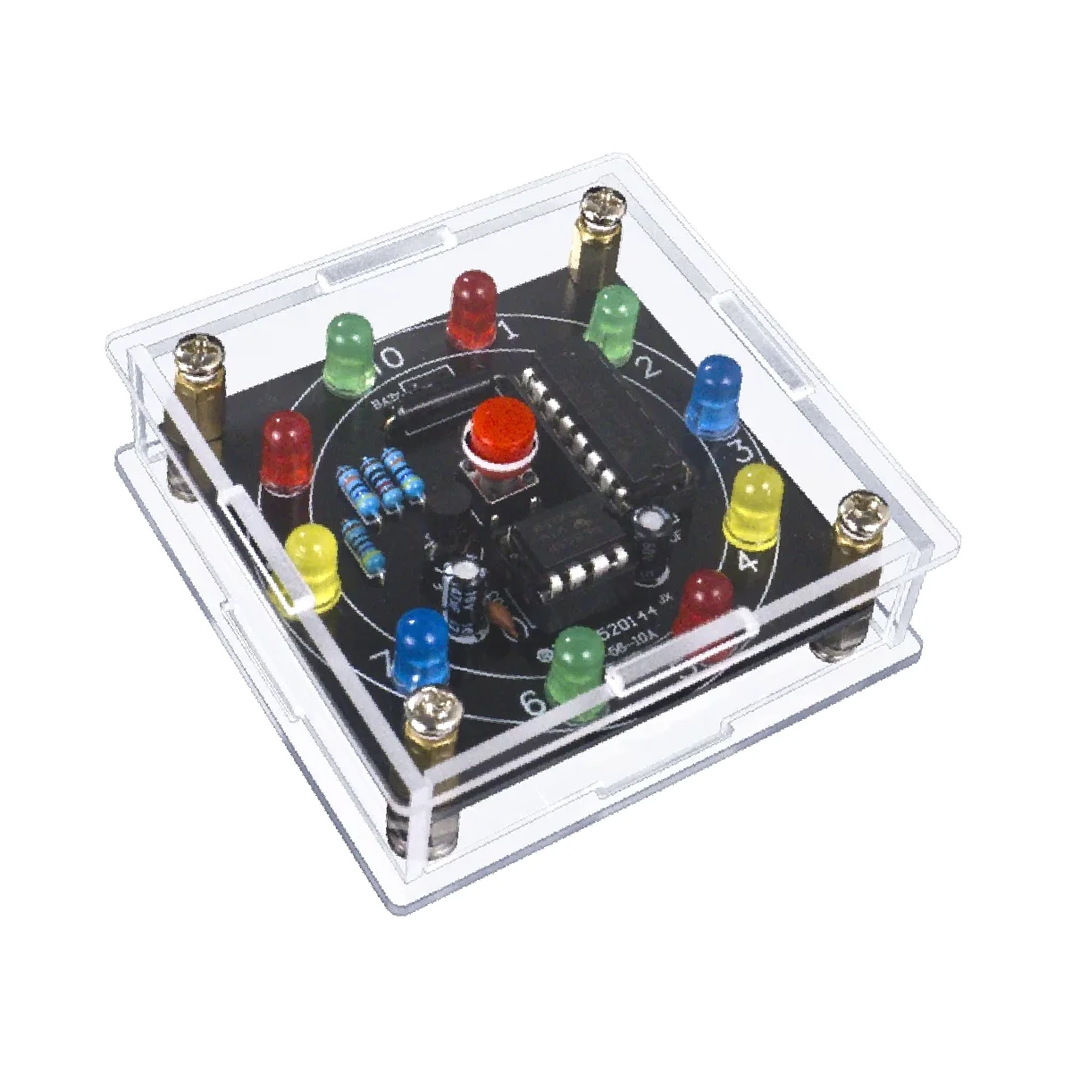 NE555 CD4017 Lucky Turntable DIY Soldering Kit, LED Rotating Flashing Circuit Practice Board, Electronic STEM Assembly Kit