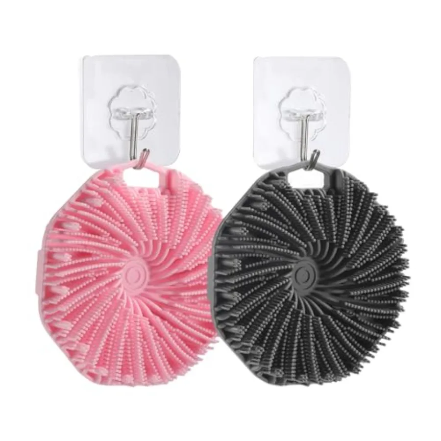 

2Pcs Silicone Body ScrubberExfoliating Body Scrubbers for use in Shower Silicone Body Brush for Showering and Anti-Slippery Han