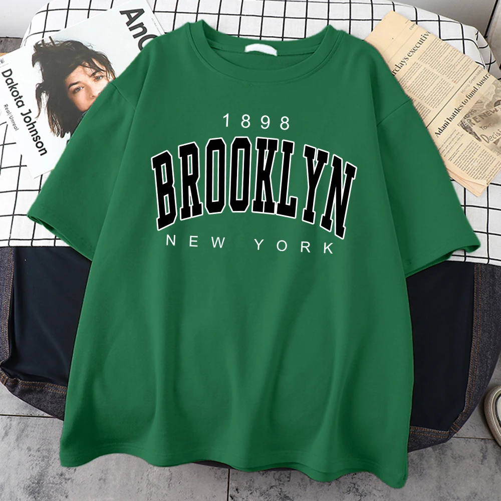 1898 Brooklyn New York  Prints Cotton Tshirt Loose Summer Tshirts Sport Individual Slimclothes Harajuku All-Matchman T-Shirts