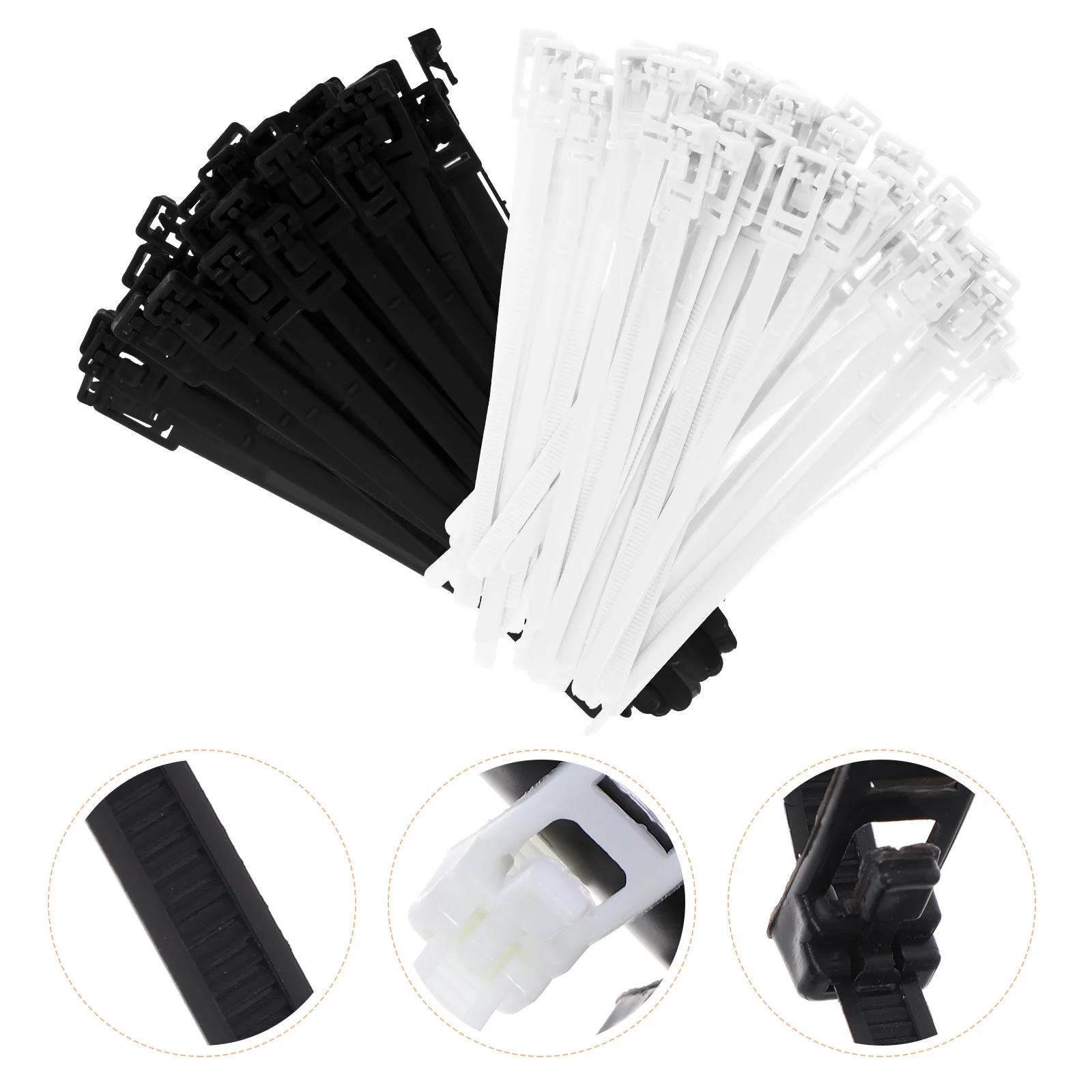 100Pcs Multipurpose Cable Ties Reusable Plastic Cord Management Straps Wire Organizer Heavy Duty Cable Zip Ties