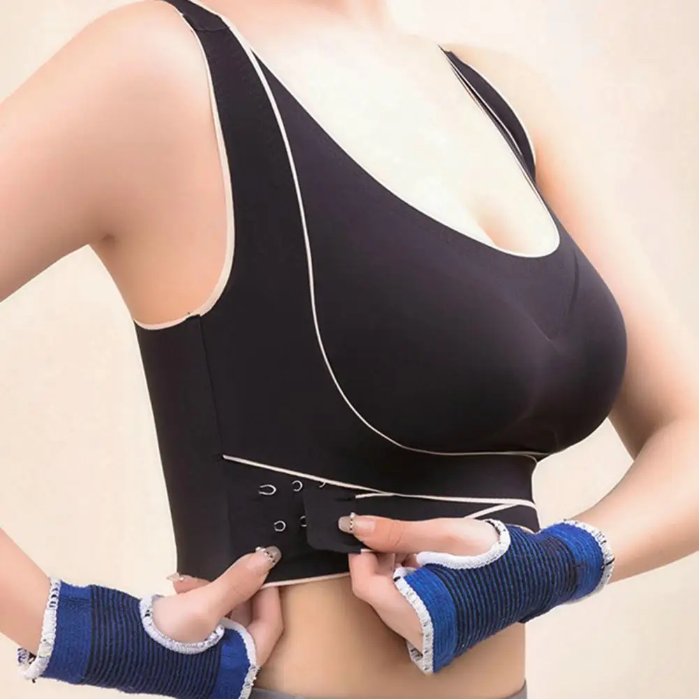 Women Yoga Bra Hollow Out Soft Seamless Pus Up Gathering Sports Bra With Padded Wireless Adjustable Elastic Jogging Vest Bra