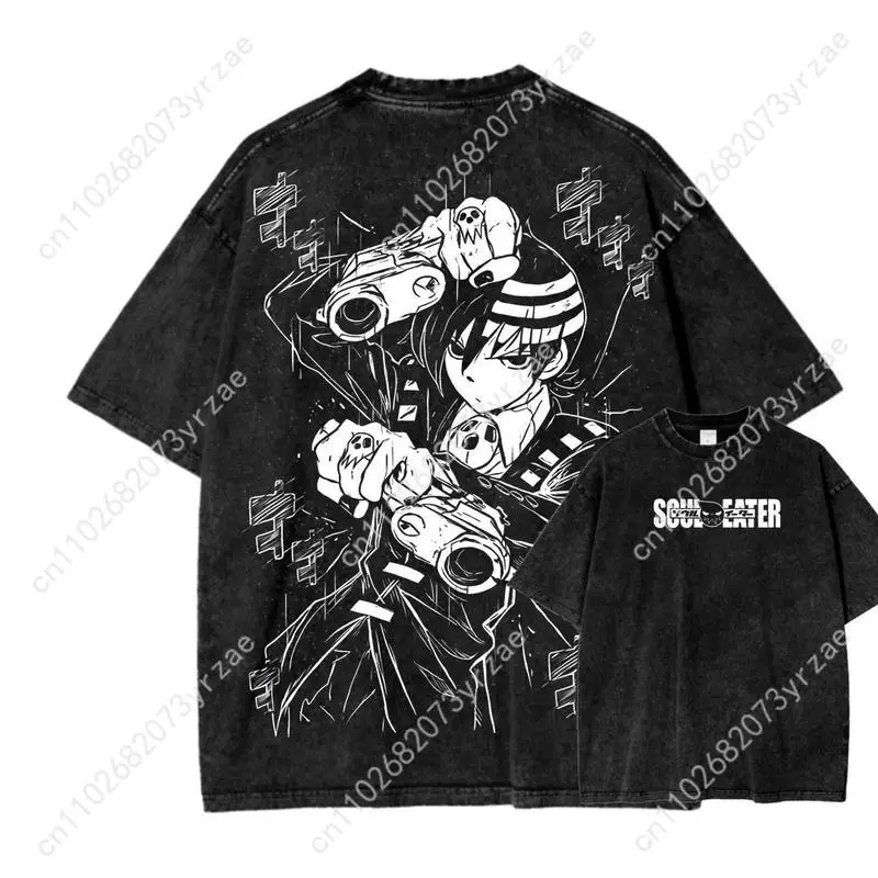 

Футболка Soul Eater в стиле ретро для мужчин и женщин, винтажная футболка высокого качества, хлопковая модная футболка с короткими рукавами, мягкие дышащие топы