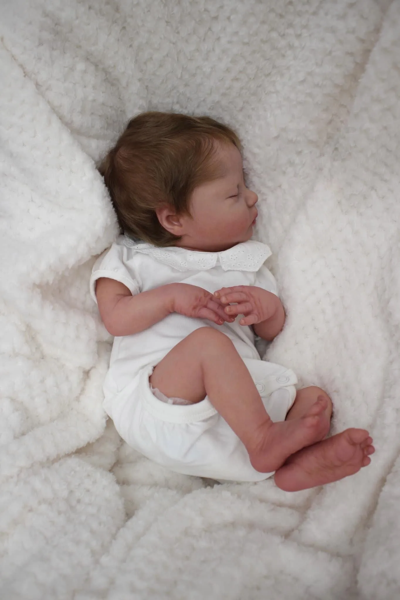 NPK 18 Zoll Neugeborene Babypuppe Reborn Deliah Weicher Kuschelkörper Lebensechte 3D-Haut mit sichtbaren Adern Hochwertige handgefertigte Puppe