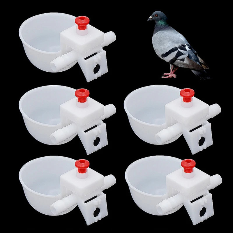 5Pcs Bird Water Feeder Bowl Automatic Bird Chicken Coop Feed Poultry Drinker Water Drinking Cups Quail Waterer Animal Feed