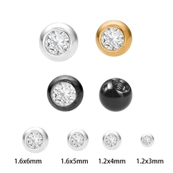 10Pcs/Lot 3-5mm 14G 16G Cubic Zirconia Piercing Ball Externally Threaded Gold Color Ball 16G/14 Gauge Piercing Ball Jewelry