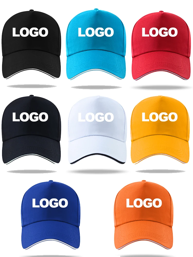 Gorra de béisbol personalizada para hombre y mujer, gorro con logotipo impreso, bordado de texto, informal, de trabajo, Color puro