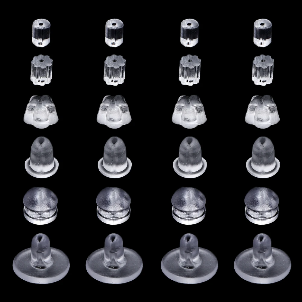 200-2000Pcs Rubber Earring Backs Silicone Round Ear Plug Blocked Caps Earring Back Stoppers For DIY Earrings Jewelry Accessories