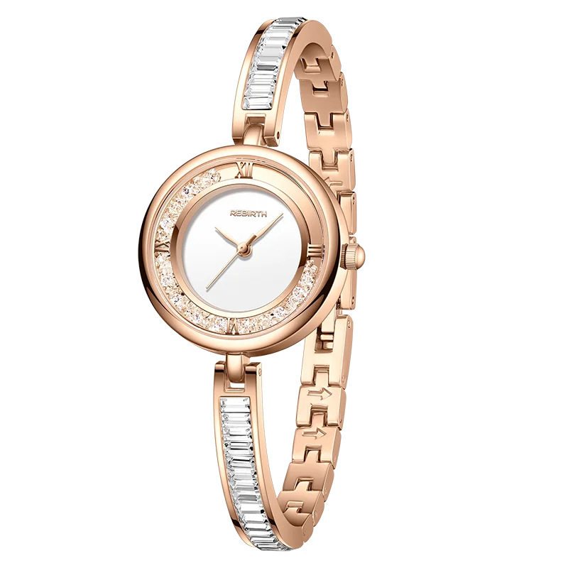 ساعات يد نسائية من الذهب الوردي ، كوارتز ، فولاذ كامل ، ساعة نسائية ، سوار ، علامة تجارية مشهورة ، فاخرة ، سيدات