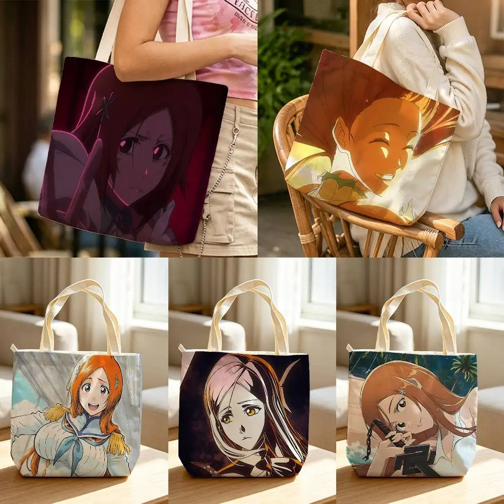 O-Orihime Inoue Anime B-BLEACH  Waterproof Lined Canvas bags suitable for going to class, shopping, gifts, and commuting