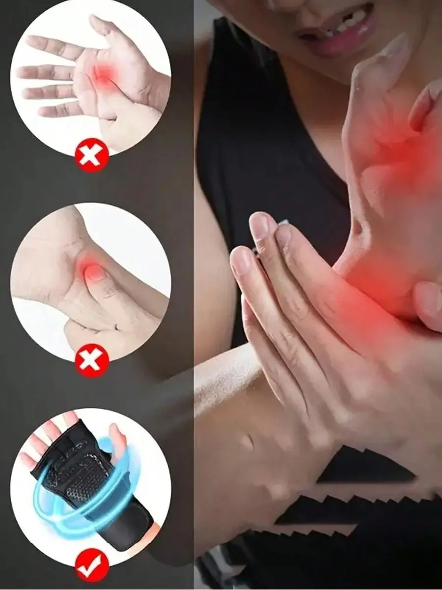 Gewichtheber-Trainingshandschuhe mit Handgelenkschutz für Männer und Frauen, Fitness, Cross-Training, Powerlifting, Handflächenschutz – Detail 6