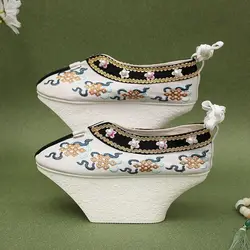 Ancient Hanfu Shoes Ethnic Platform Shoes Palace Flower Bottom Shoes Ming Dynasty Cloud Shoes Palace Ladies Embroidered Shoes
