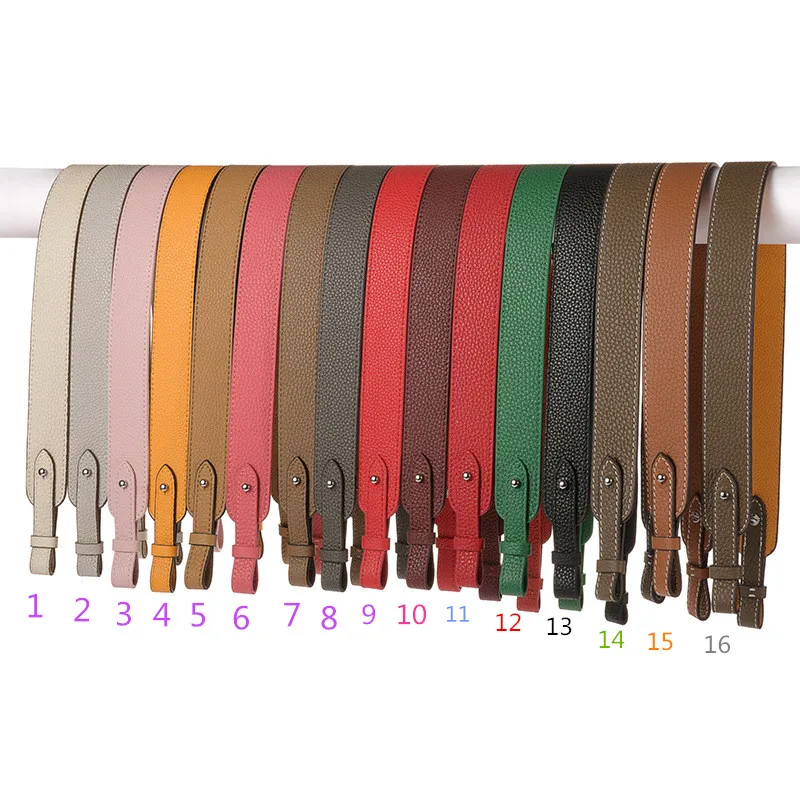 

Real Grained Calfskin Bag Strap For Designer H Piicotiin Handbag Lady Bucket Bag Parts Replacement Silvery Nail