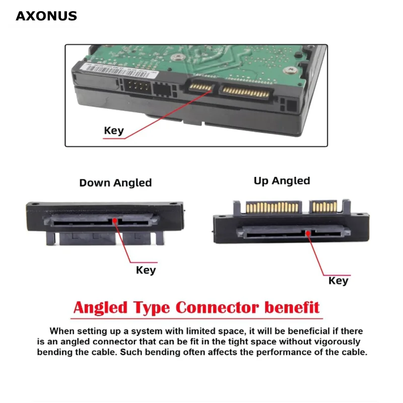 90 Degree Up Angled SATA 22Pin 7+15 Male to SATA 22Pin Female Extension Convertor Adapter
