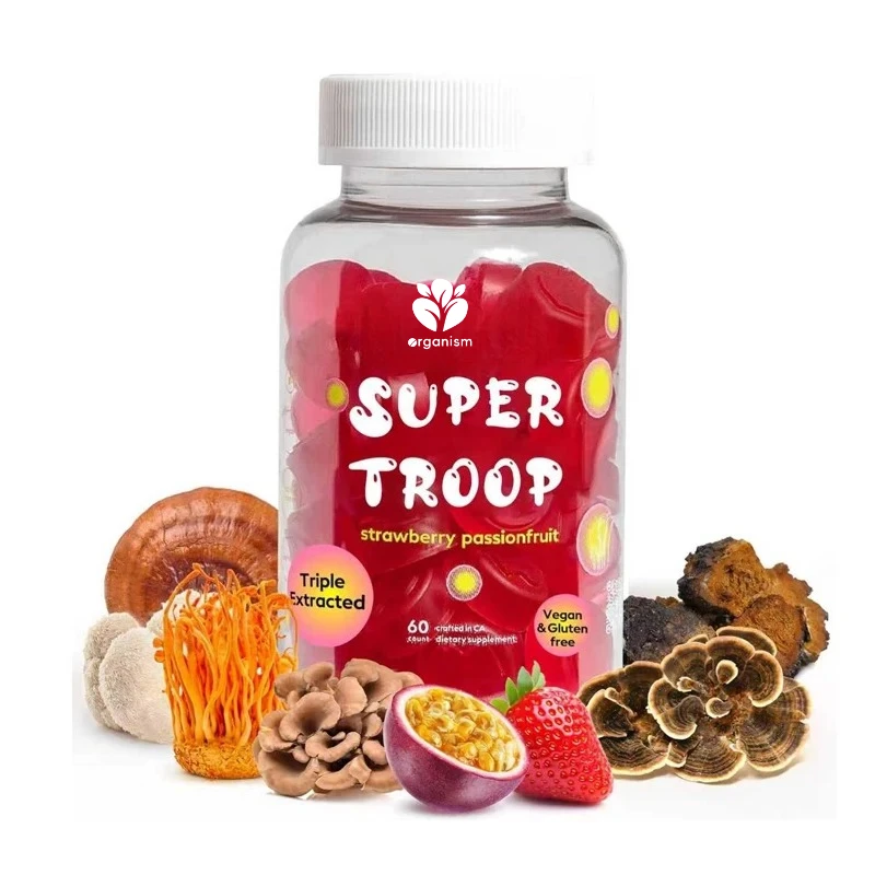 

Mushroom gummies - Immunity, Energy, Triple Extraction Fruit Body - Vegetarians, 60 gummies