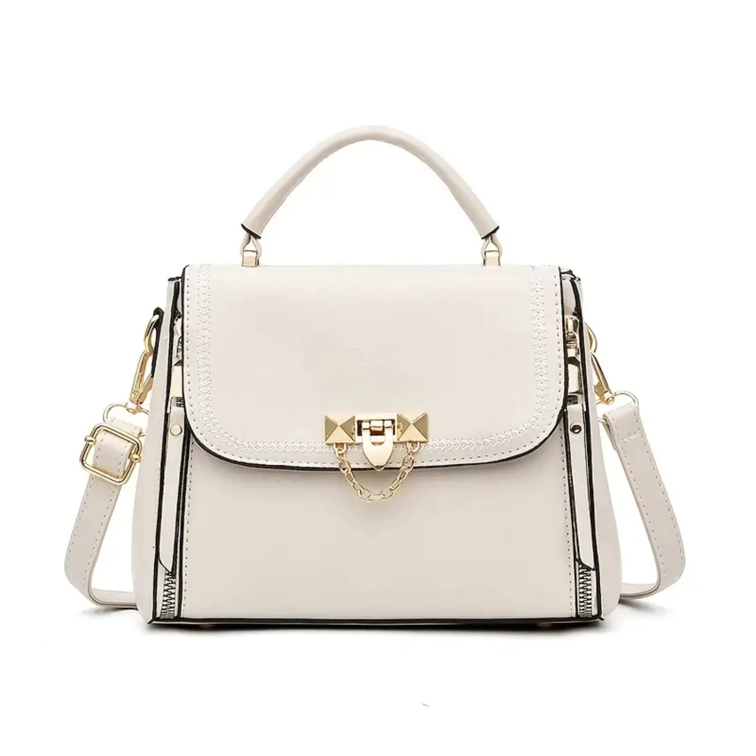 

Fashion Flap Shoulder Bag, Women's Buckle Decor Crossbody Hand Purse With Adjustable Strap