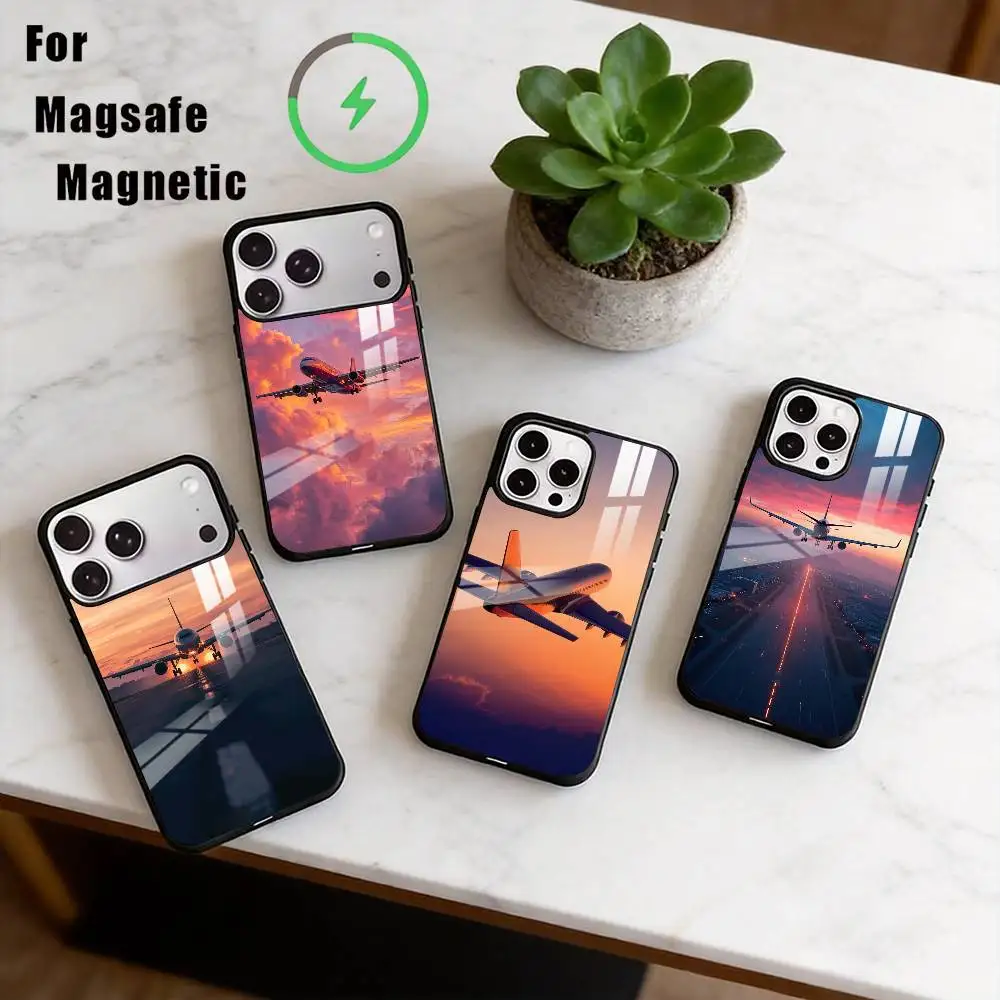 

a-Airplane p-Plane Phone Case For iPhone17,16,15,14,13,12,11 Plus,Pro Magnetic with Magsafe Wireless Charging