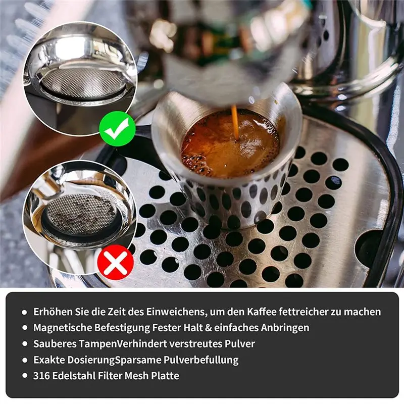 A78I 51mm Coffee Dosing Ring, Aluminum Coffee Dosing Ring with Puck Screen, Stainless Steel Espresso Sieve for Portafilter
